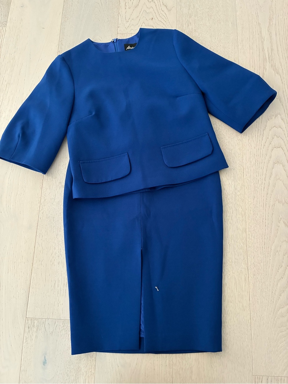 Sandra angelozzi Blue Two-Piece Structured Top and Pencil Skirt